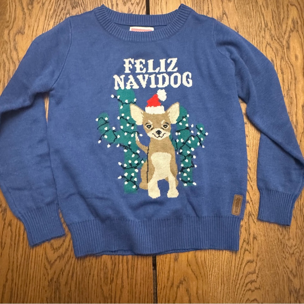 Tipsy‎ Elves Blue Feliz Navidog Men’s or Women’s Ugly Christmas  Sweater